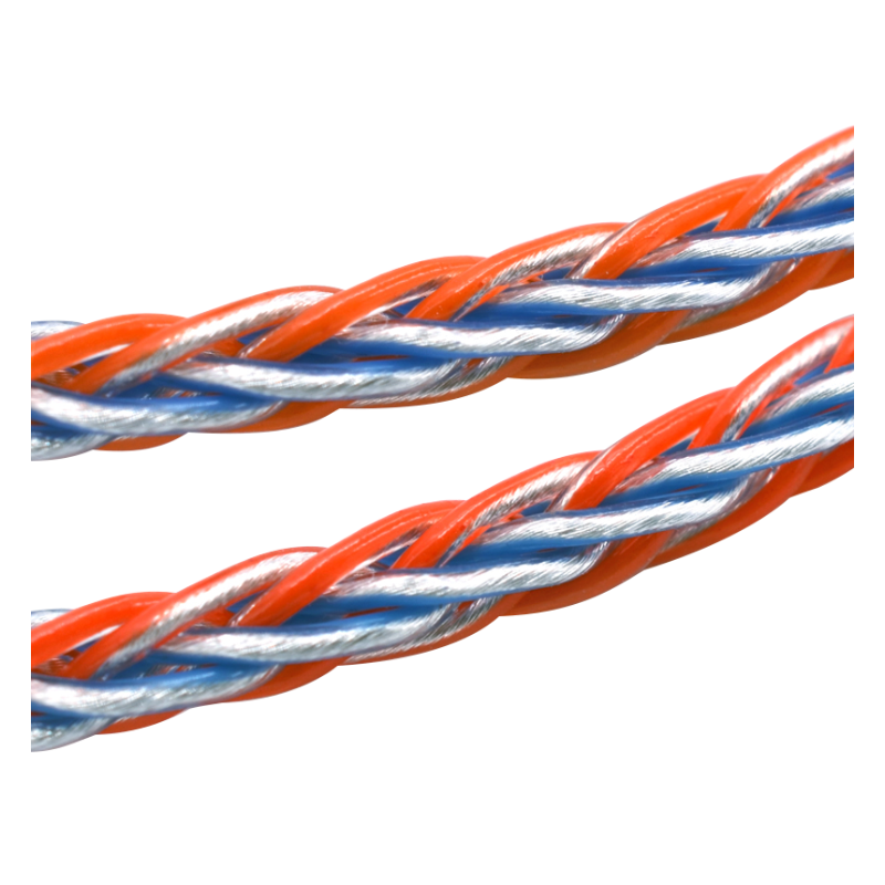 Premium braided silver-plated earphone cable