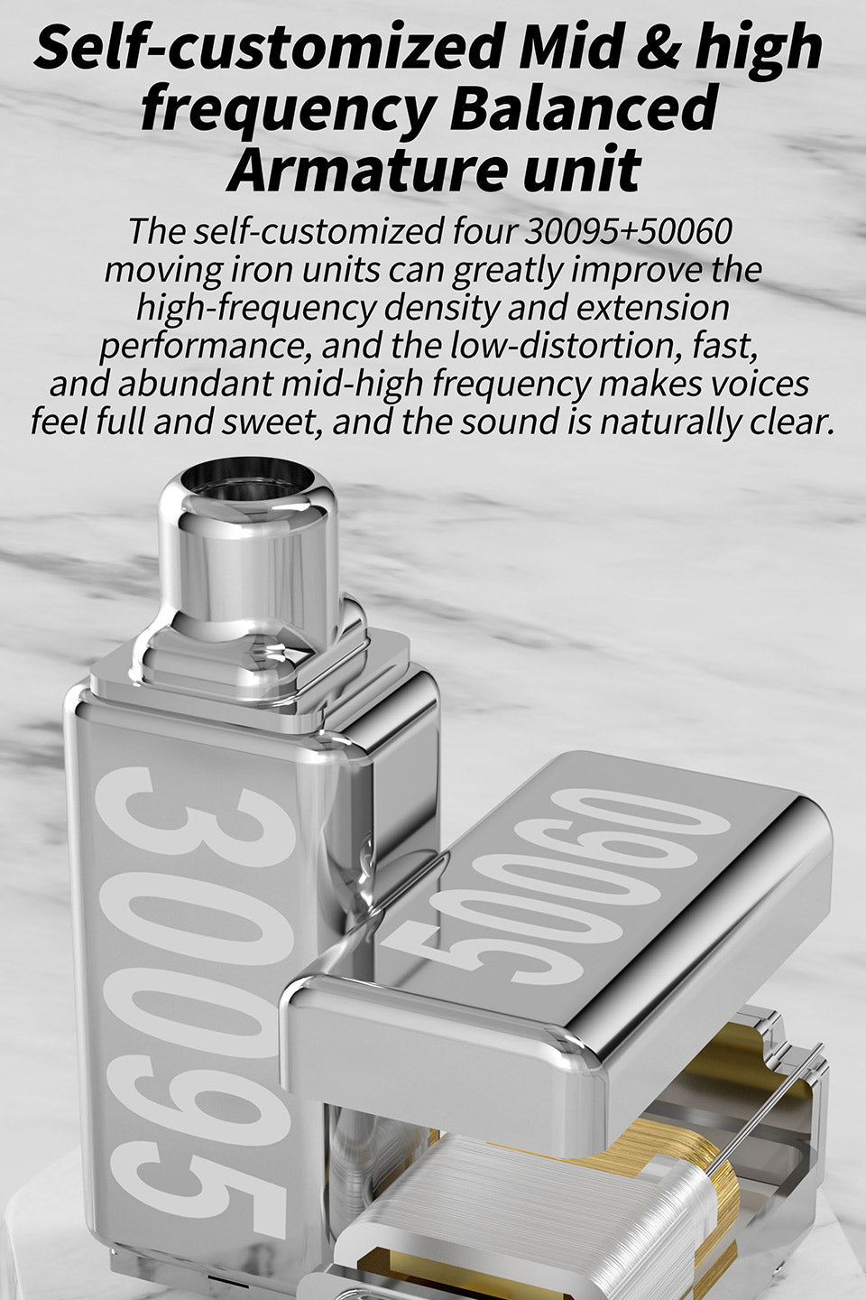 CCA C10 earphones, visible internal components, hybrid sound