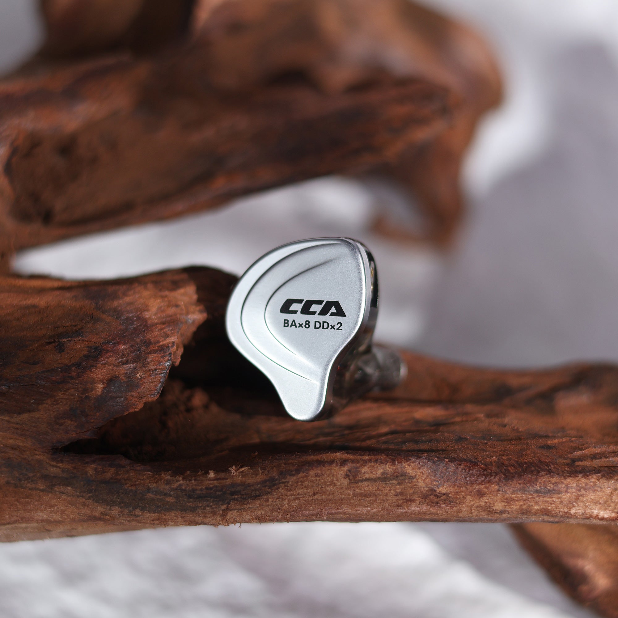 CCA C10 in-ear, premium aluminum and clear resin build