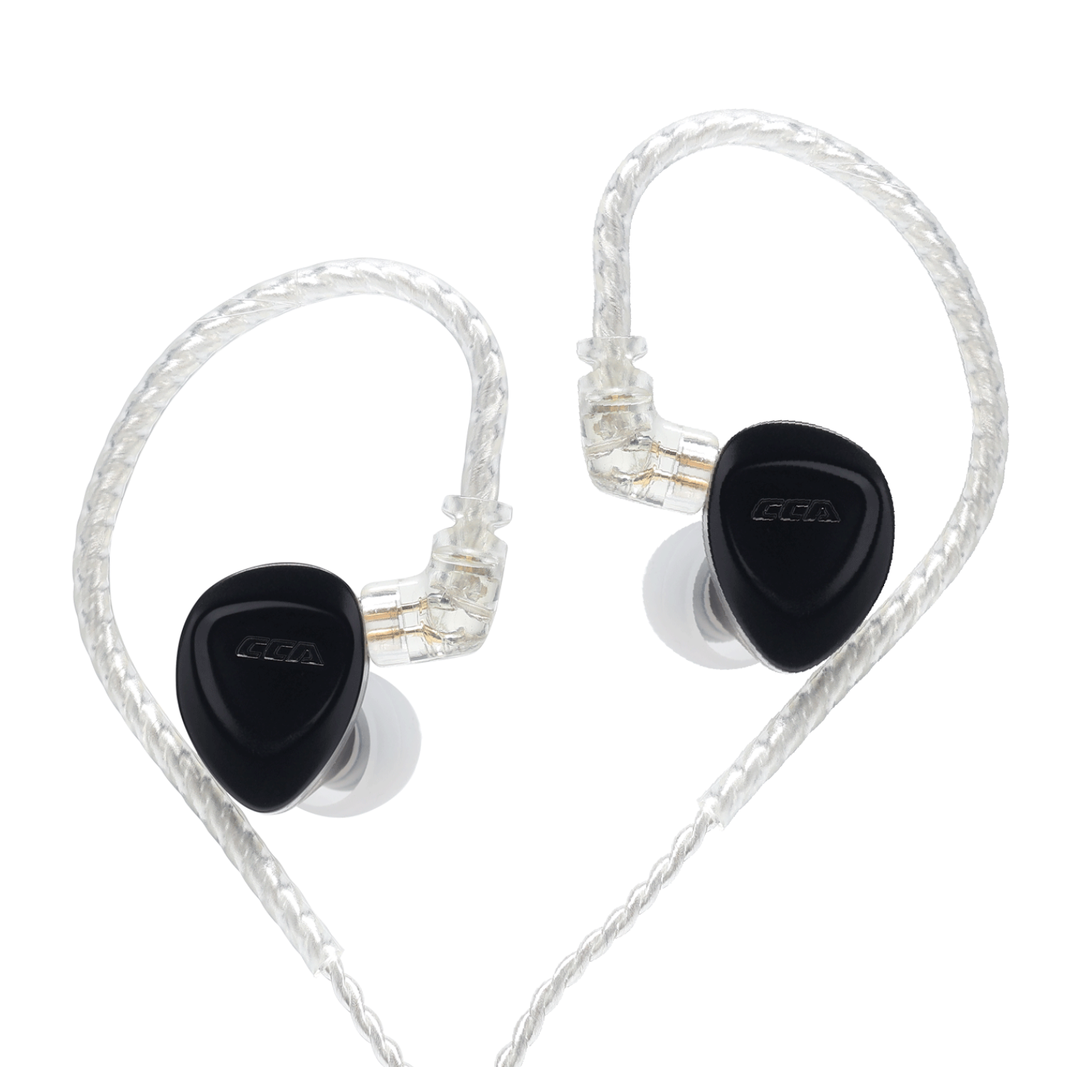 HiFi earphones color options featuring black style and silver elegance