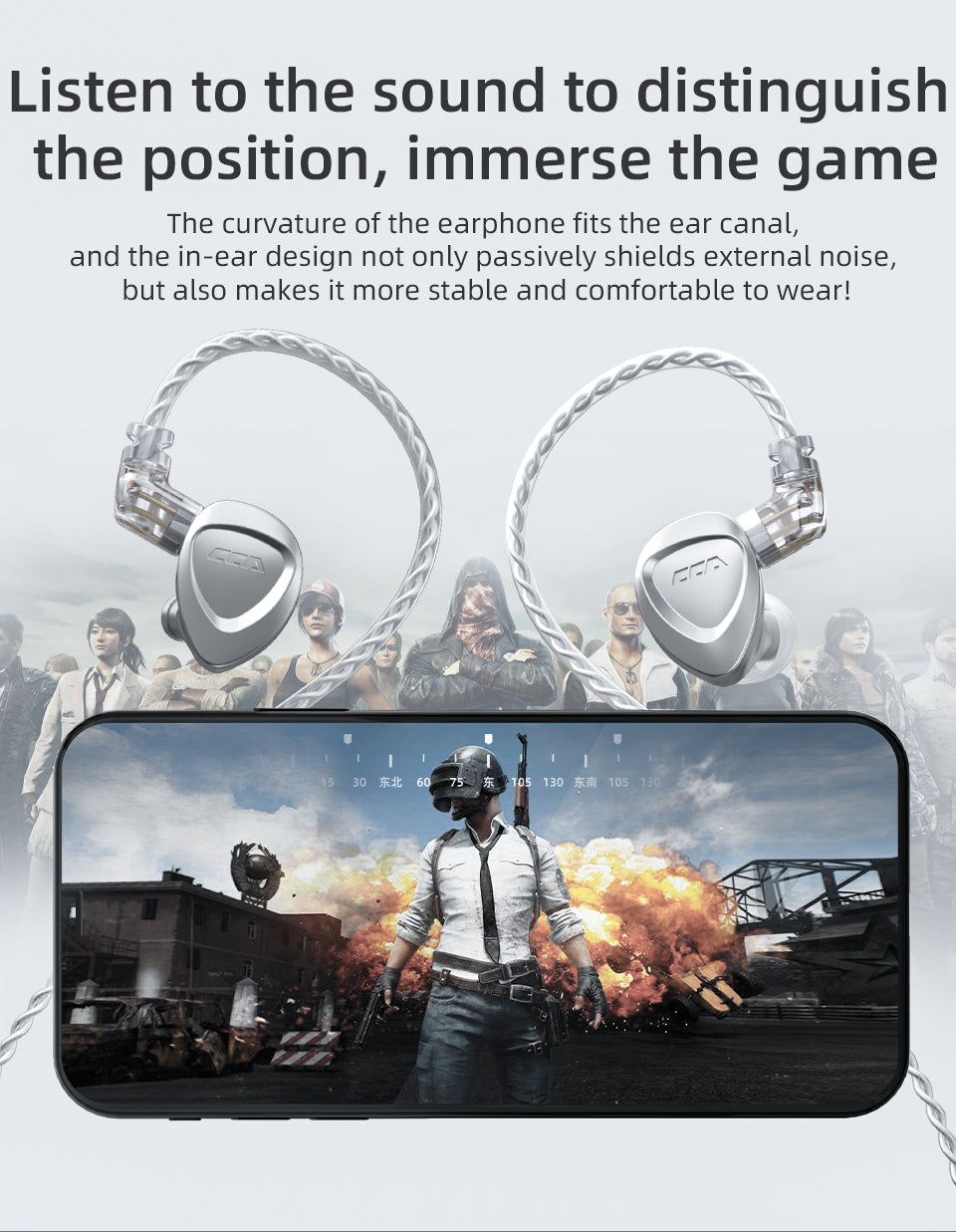 Gaming IEM earphones with precise sound positioning and immersive audio