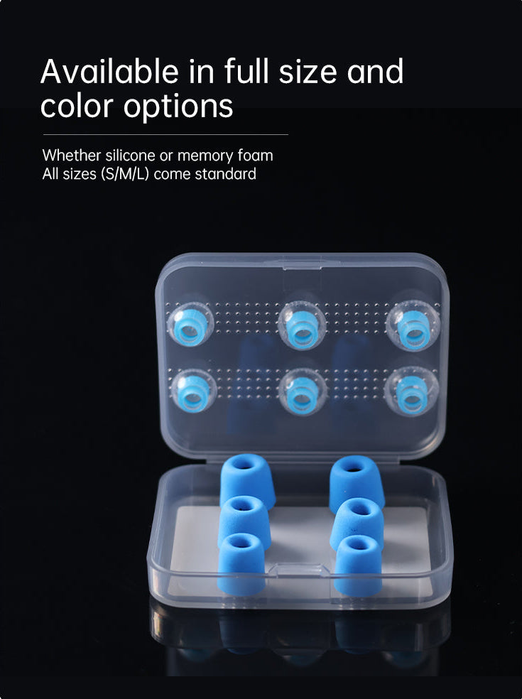 CS02 comfort-fit foam & silicone ear tips for better seal