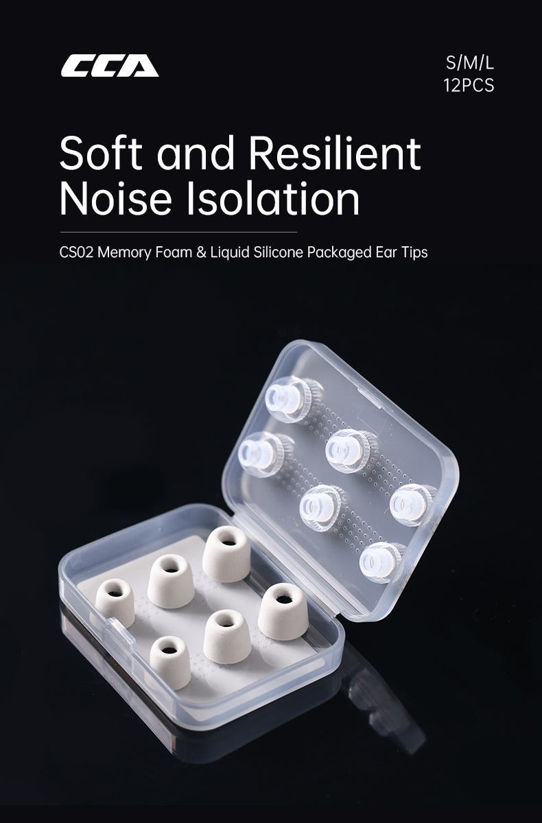 CCA CS02 hybrid memory-foam and silicone ear tips