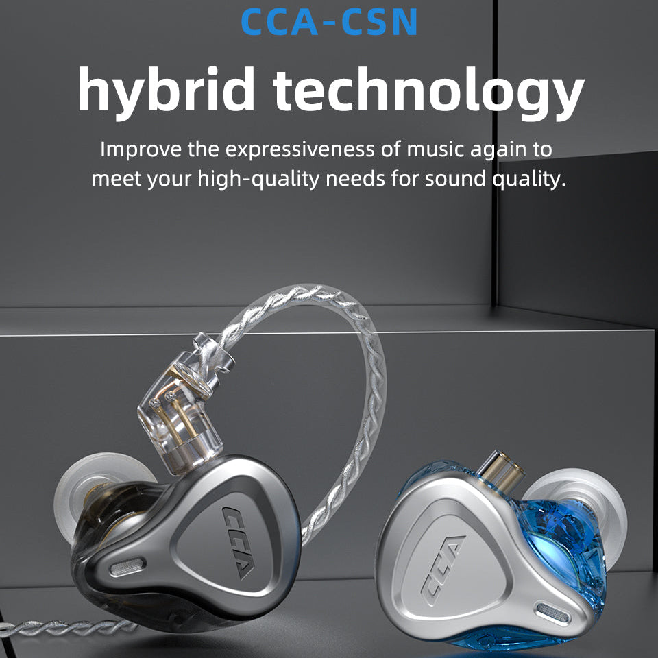 CCA CSN hybrid earphones delivering clear vocals and detailed hi-fi sound