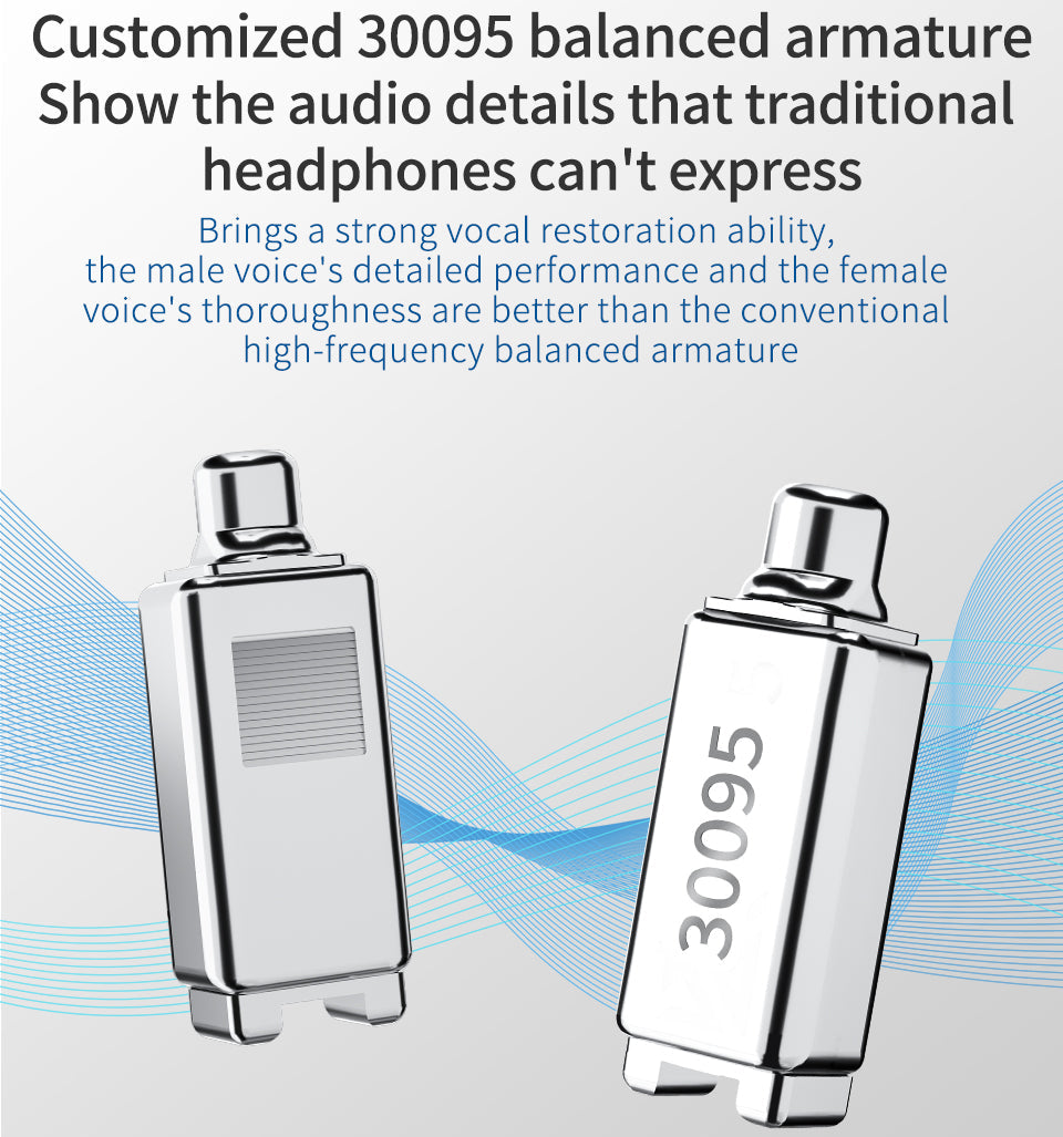 Customized 30095 balanced armature for detailed mids and highs