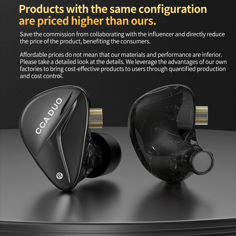 CCA DUO HiFi IEM with dual dynamic drivers