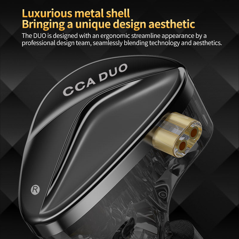 CCA DUO dual dynamic driver metal shell IEM