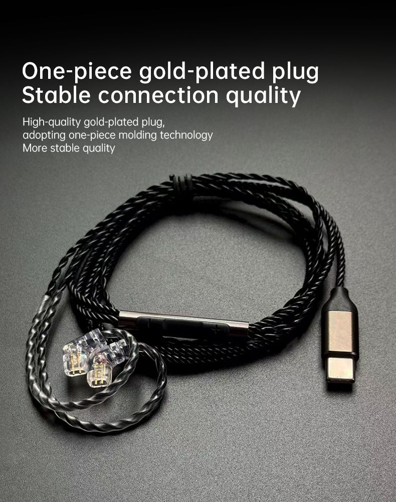 CCA digital decoding HiFi earphone cable braided