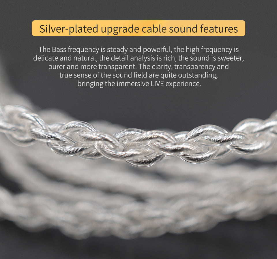 CCA high-resolution silver audio cable for IEM upgrade
