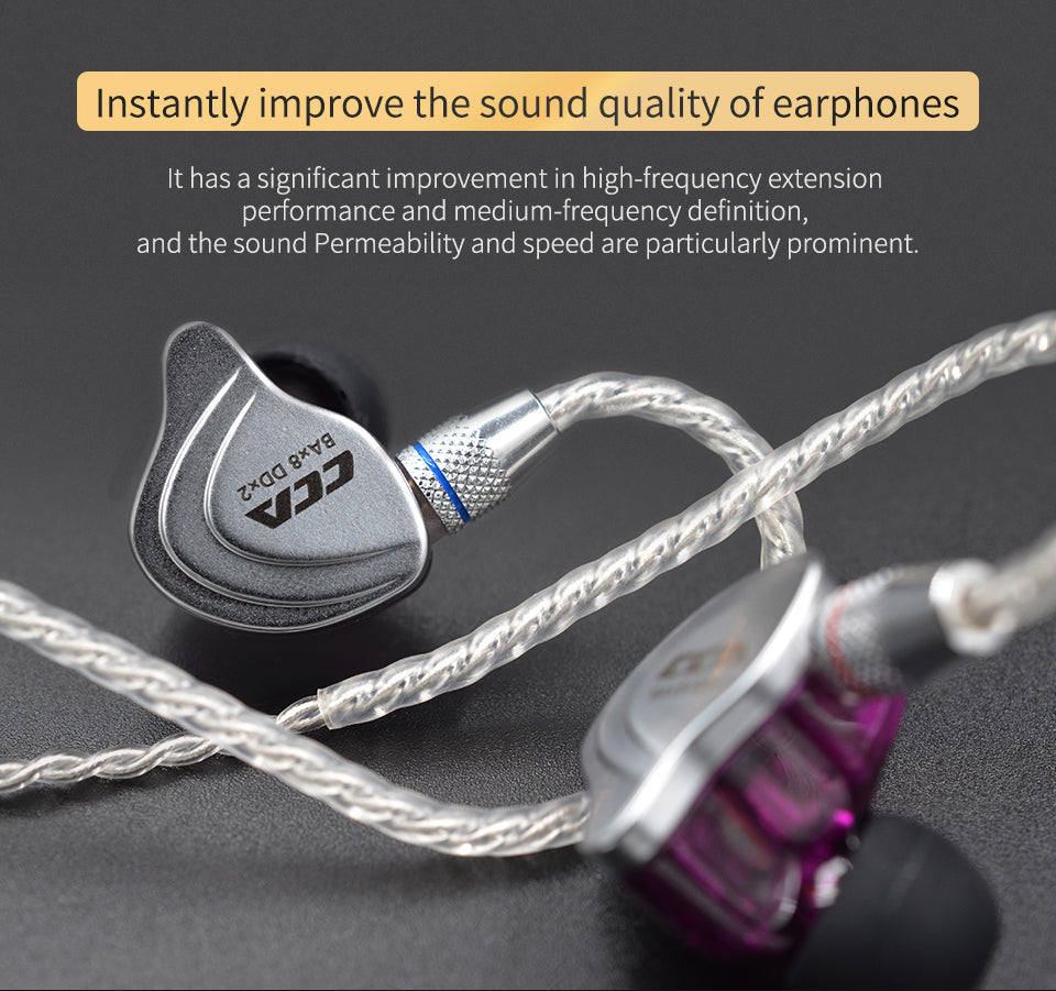 Premium silver-plated headphone cable for enhanced detail