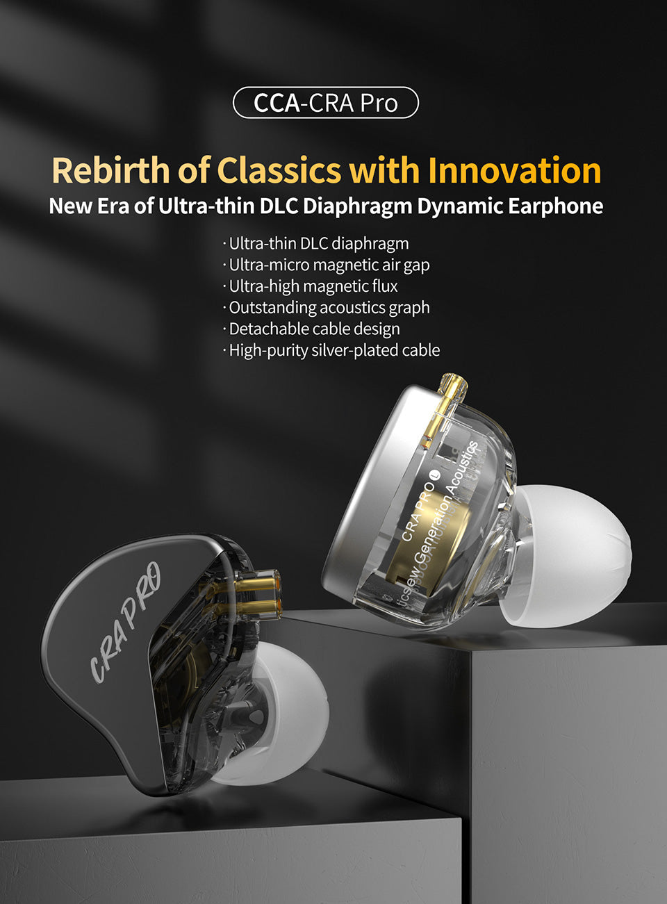 CRA Pro ultra-thin DLC diaphragm dynamic driver structure