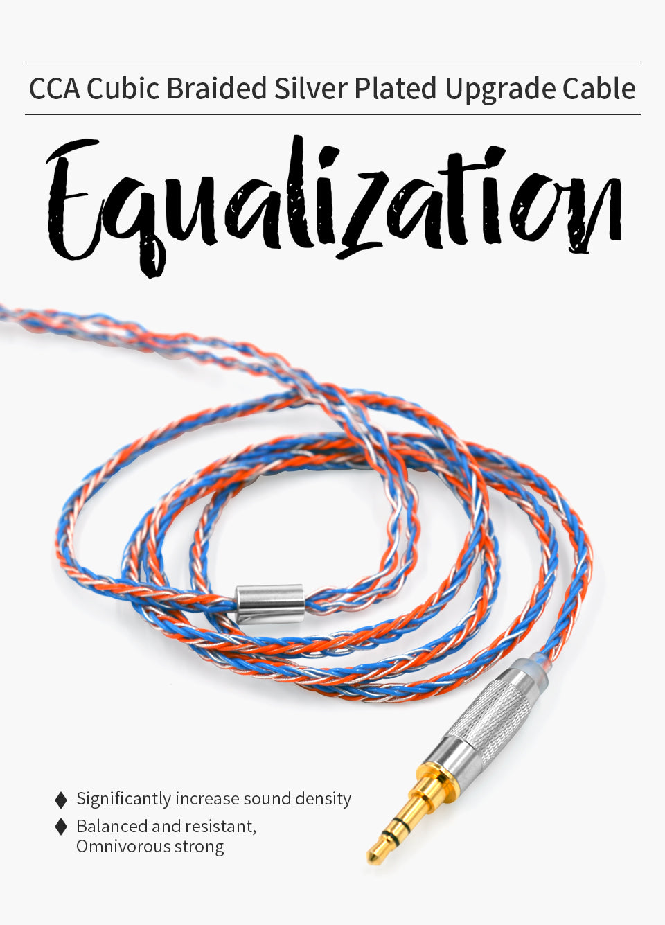 CCA Cubic Braided Silver-Plated Upgrade Cable Product Image