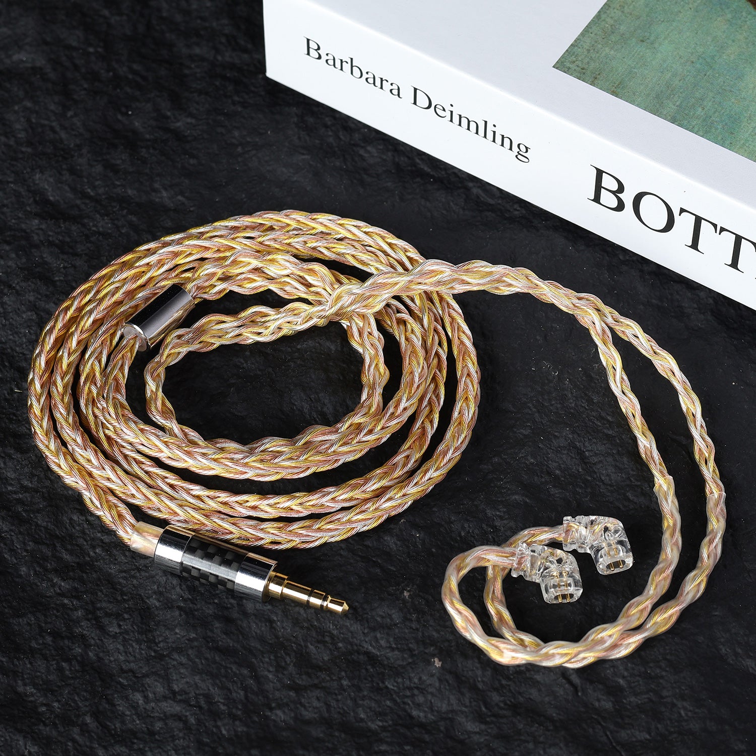 8-Strand 784-Core Hybrid HiFi Cable | Gold Silver Copper Upgrade