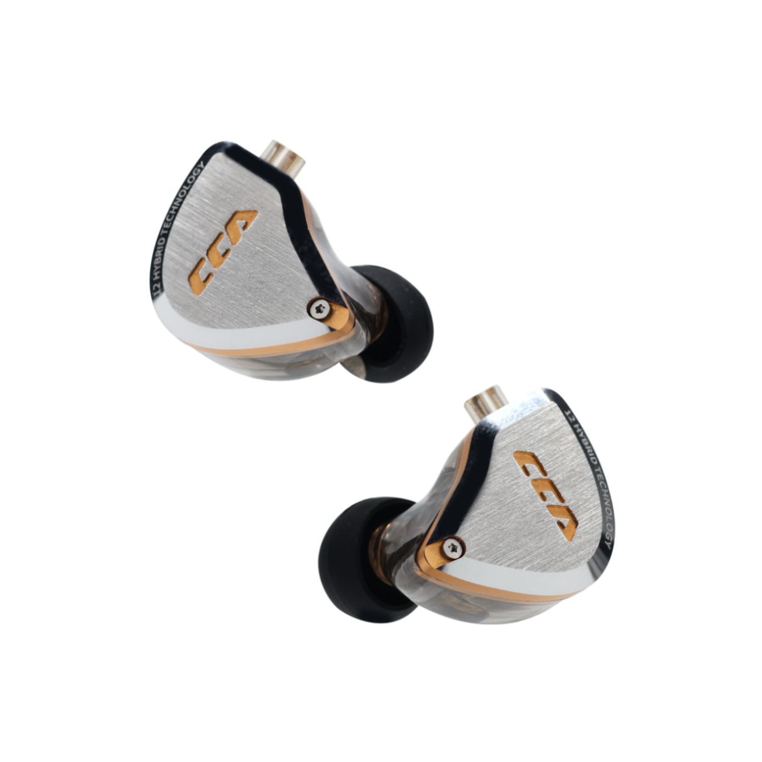 Sleek CCA CRA earphones with dual magnetic drivers.