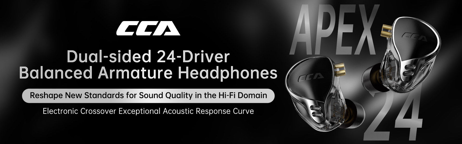 CCA APEX 24 in-ear monitor with high-resolution balanced armature sound