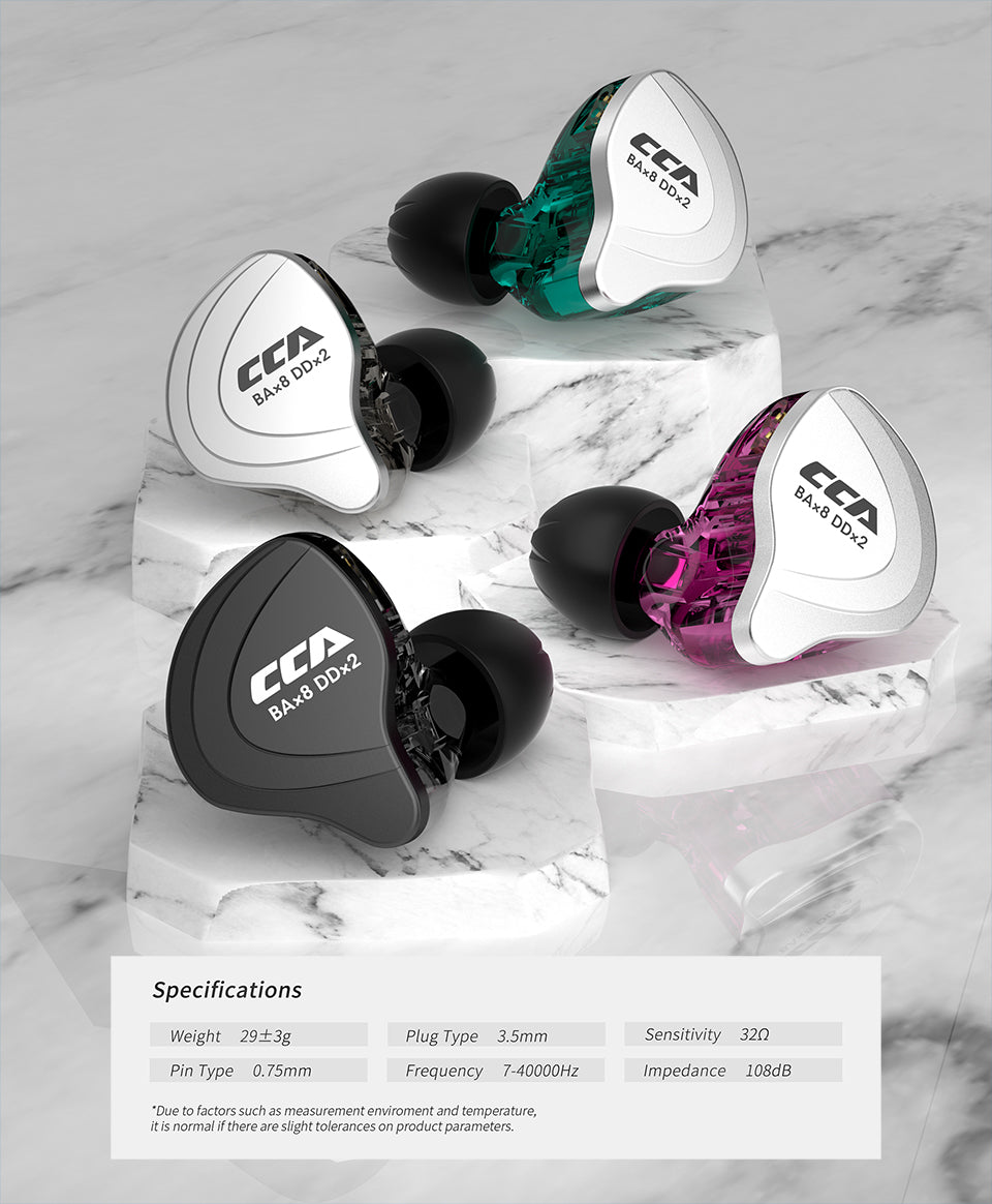 CCA C10 in-ear, transparent design, detailed sound