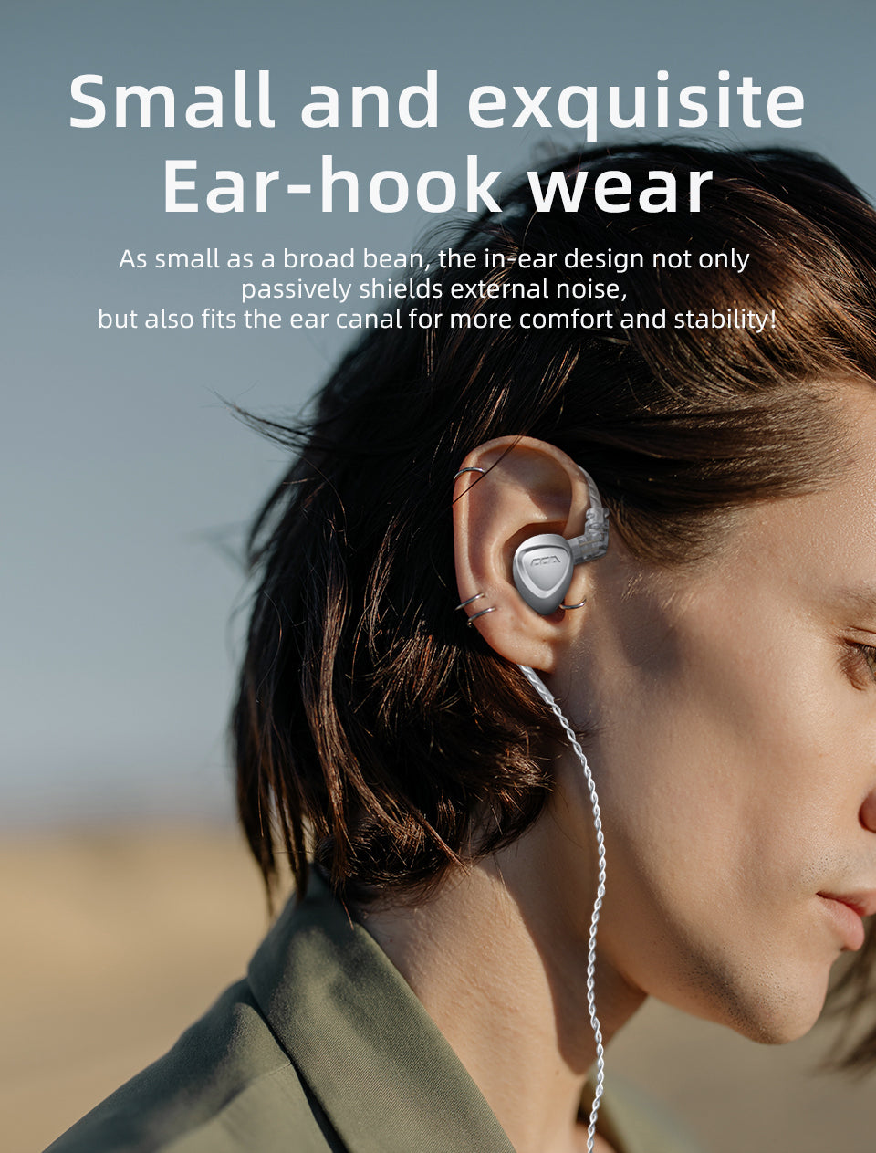 Wired HiFi earphones with durable cable and low distortion sound