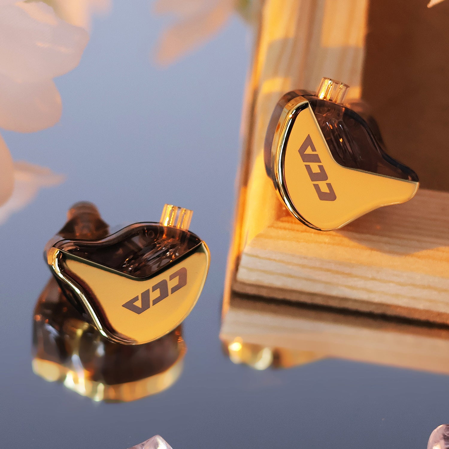 CCA CRA+ ergonomic gold IEM with sleek modern design