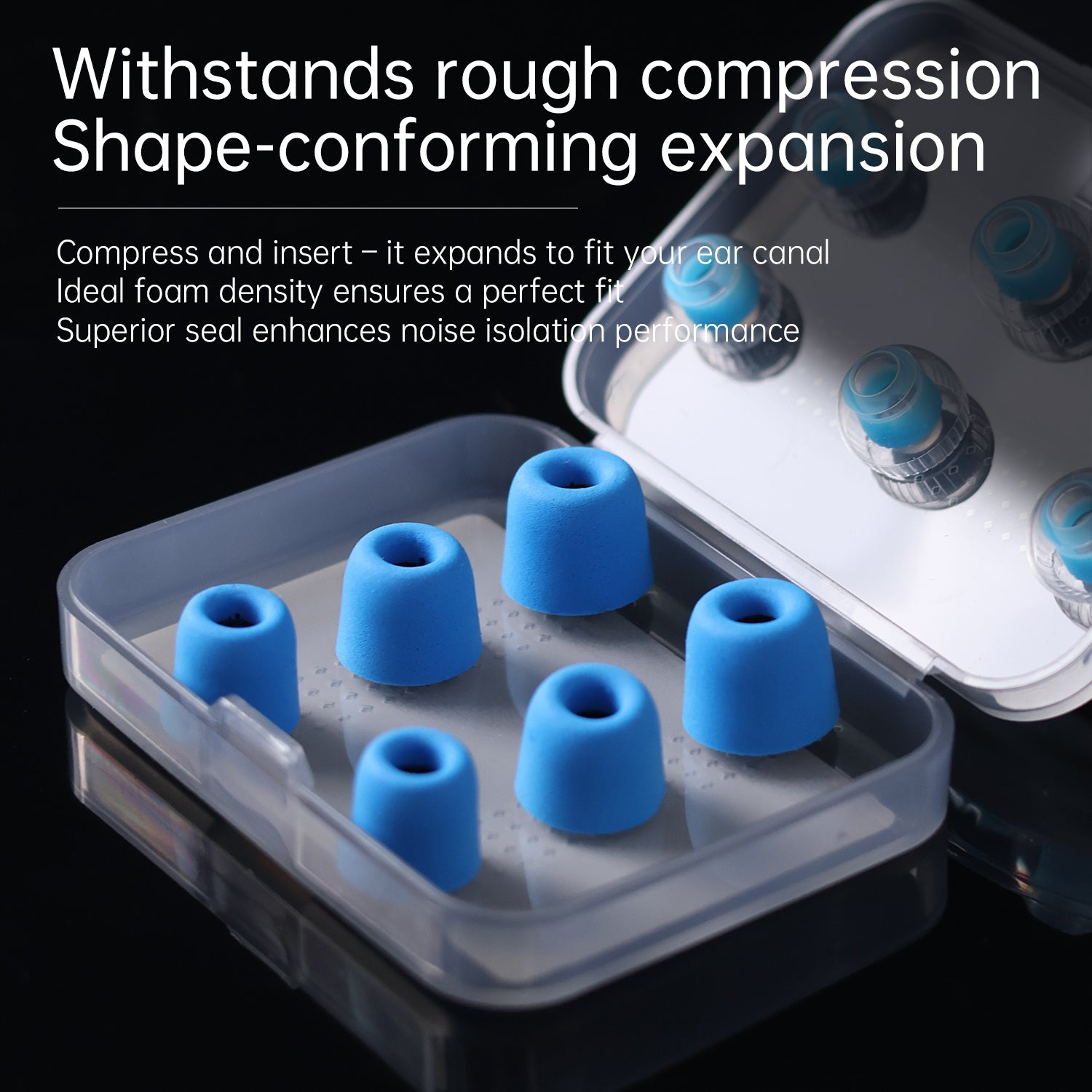 Noise-isolating soft ear tips for in-ear monitors