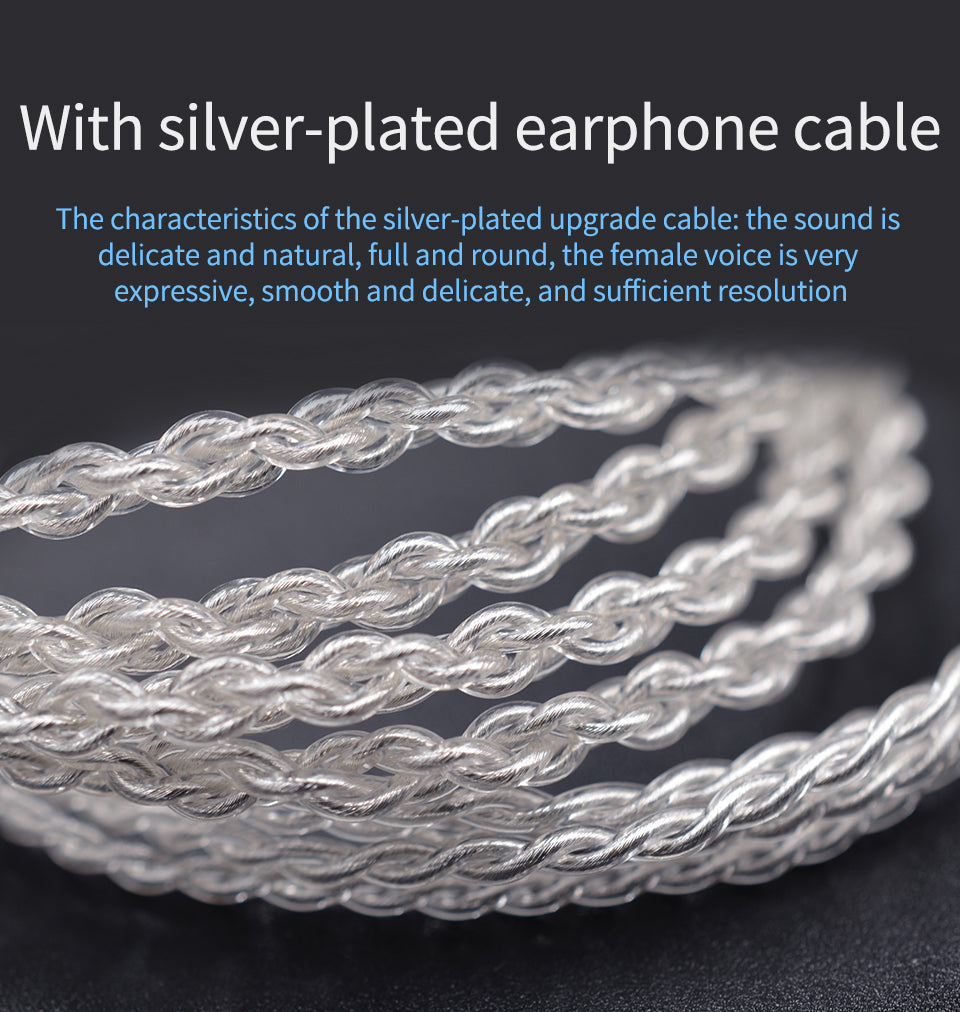 CCA CSN earphones with silver-plated detachable cable