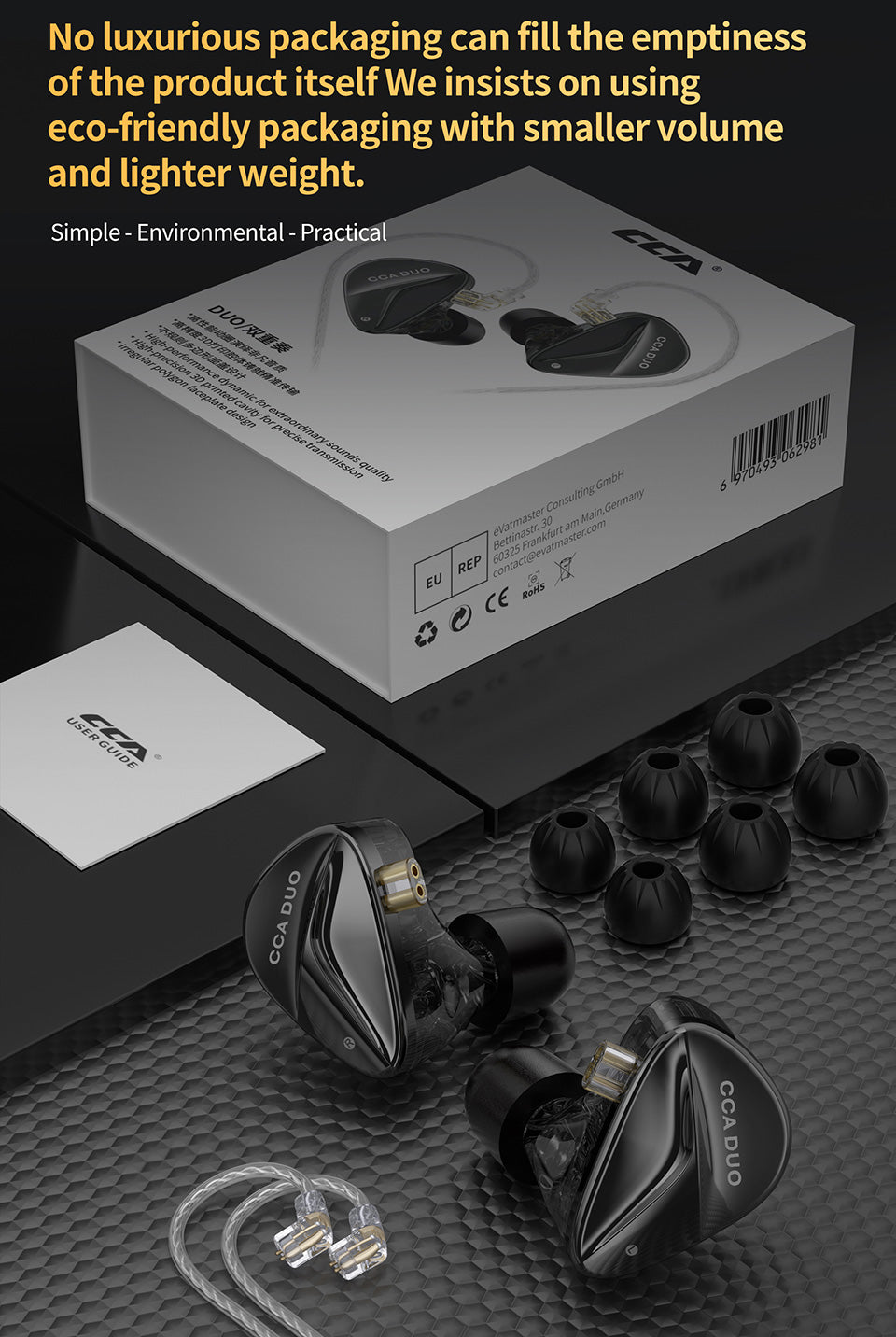 CCA DUO HiFi IEM with dual dynamic drivers