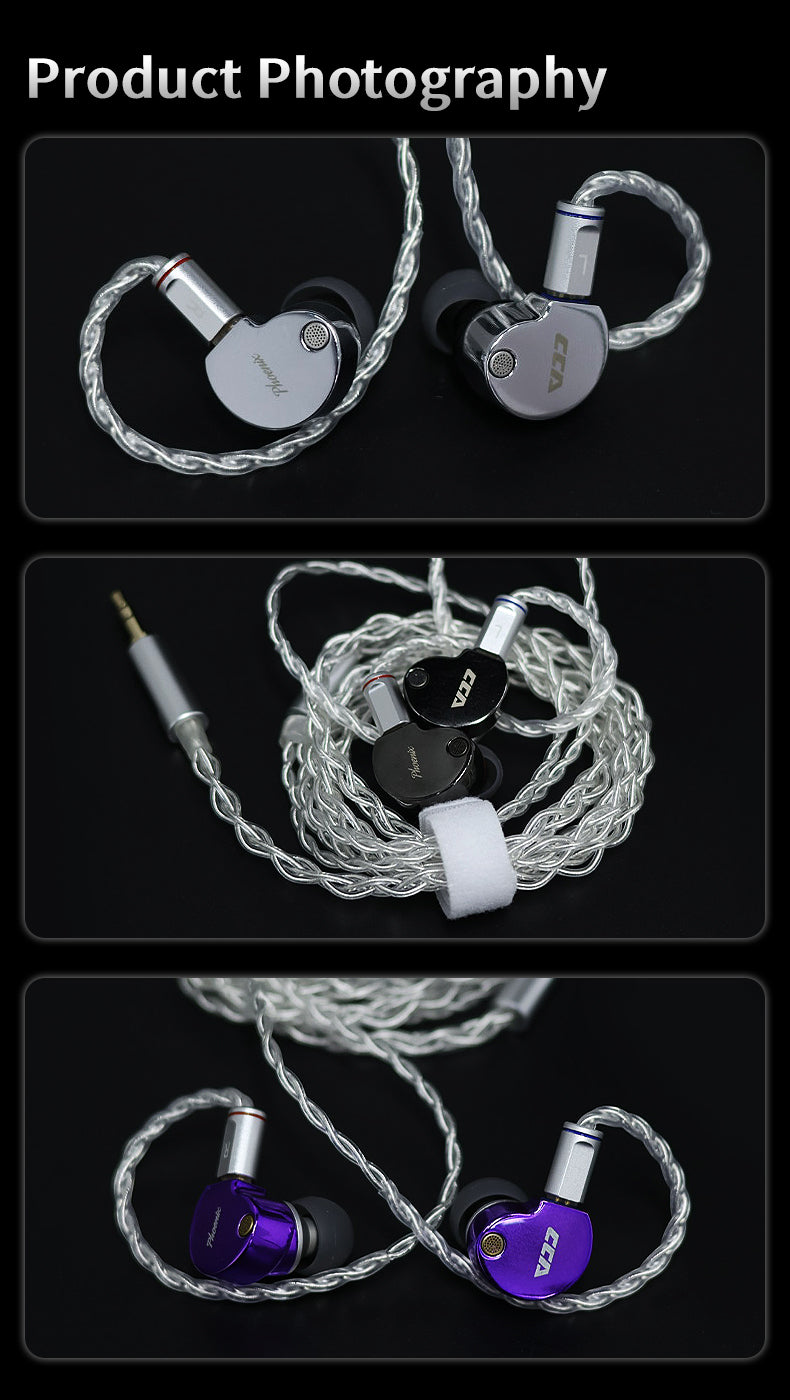 CCA Phoenix HiFi earphones featuring dual-magnet dynamic driver