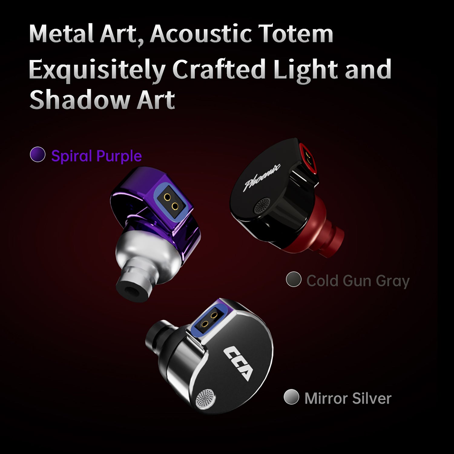 CCA Phoenix IEMs with sleek metal housing and modern finish
