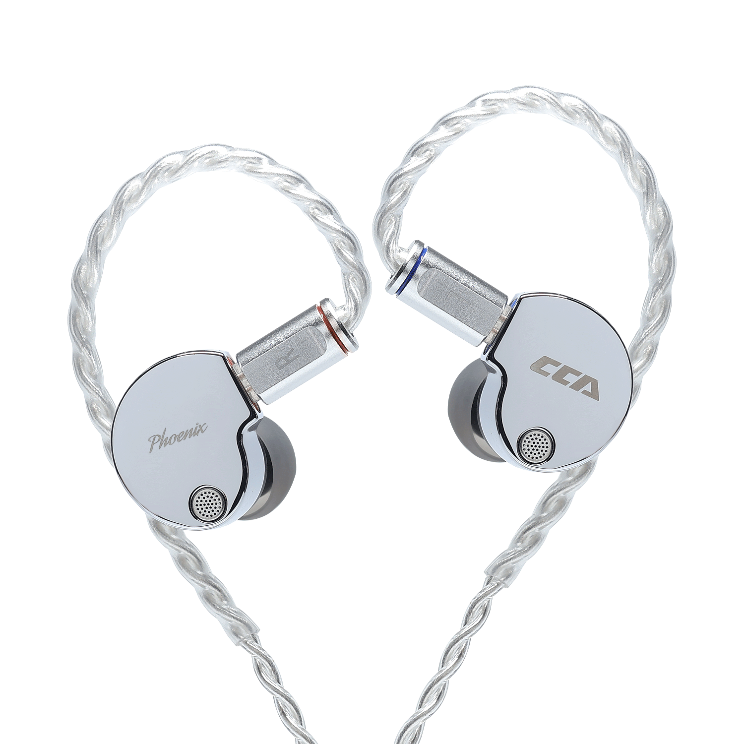 CCA Phoenix in-ear monitors with silver-plated braided cable