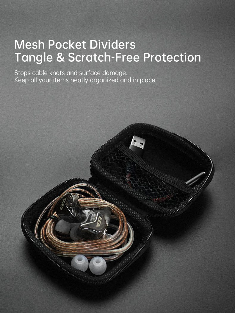 CCA portable EVA headphone storage case, shock-resistant design