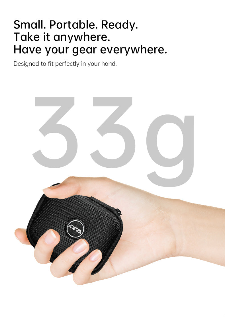 Lightweight EVA earphone carrying case, water-resistant