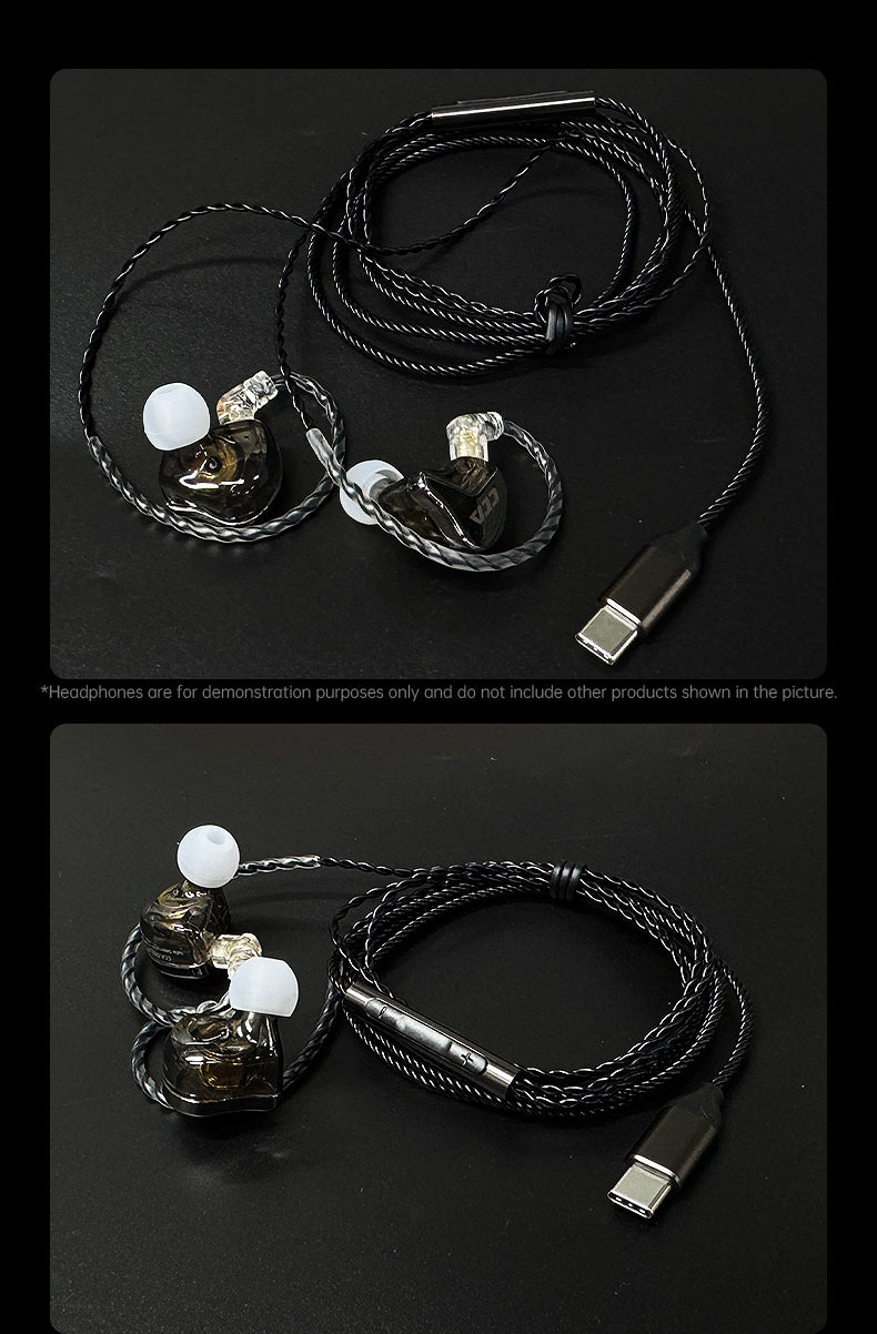 CCA digital decoding HiFi earphone cable braided